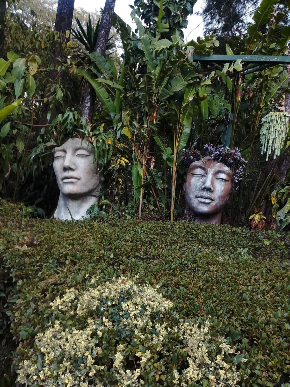 Salvadoran stone garden sculpture — cultural detail from a private VIP Tours El Salvador experience